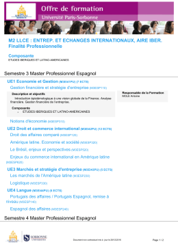 M2 LLCE : ENTREP. ET ECHANGES INTERNATIONAUX, AIRE