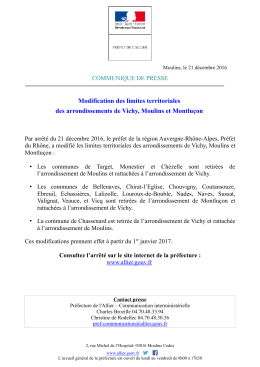 Modification des limites territoriales des arrondissements de Vichy