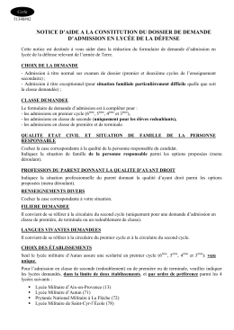 Notice explicative - Formation et Ecoles de l`armée de terre