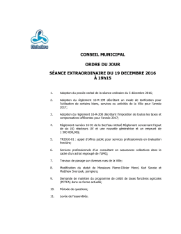 2e séance extraordinaire du 19 décembre 2016
