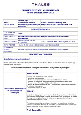 Evaluation de techniques d`analyse d`incertitude de syst&egrave;mes