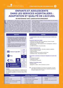 enfants et adolescents dans les services hospitaliers