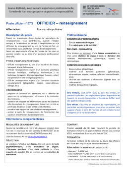 Poste officier n°57G OFFICIER – renseignement