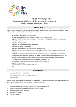 appel d`offre responsable admin 11 2016