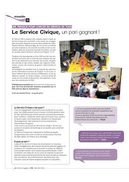 Le Service Civique, un pari gagnant