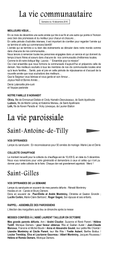 18 décembre 2016 - paroisses Lotbinière Est