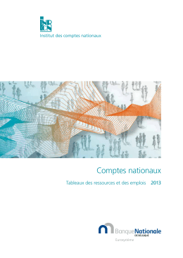 Comptes nationaux - Tableaux des ressources et des emplois