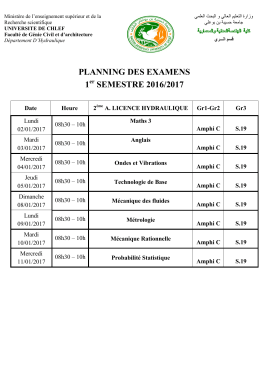 D&eacute;partement Hydraulique