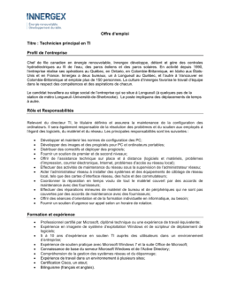 Technicien principal en TI