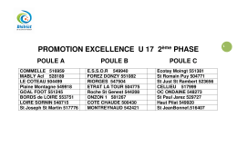 Poules U17 2ème phase