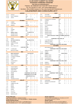 Calendrier des concours CUR 2017