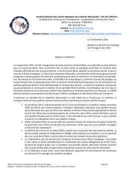2016 12 19 Courrier à Madame la Ministre de l`Ecologie