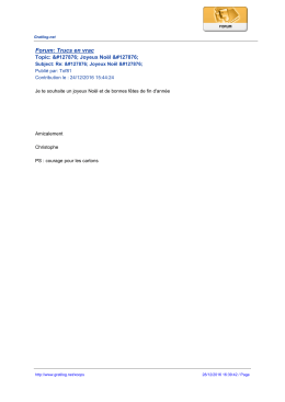 Forum: Trucs en vrac