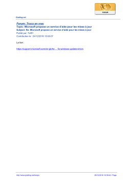 Forum: Trucs en vrac