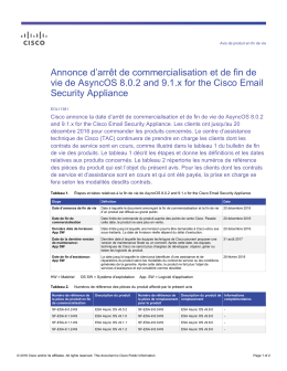 Annonce d`arr&ecirc;t de commercialisation et de fin de vie de