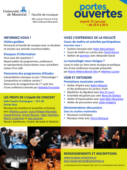 Tracez votre parcours en musique, le 31 janvier
