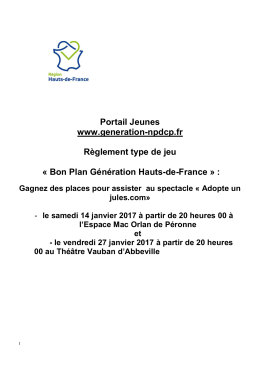 R&egrave;glement Adopte un jules.com