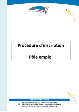 Procédure d`inscription Pôle emploi