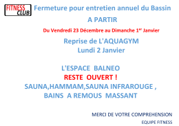 Fermeture pour entretien annuel du Bassin A PARTIR