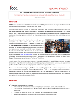 d`&eacute;tude - Programme Graines d`Esp&eacute;rance - Congo Brazzaville