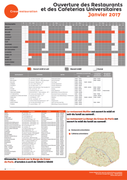 Ouverture des Restaurants et des Cafeterias