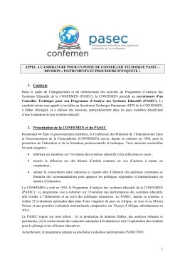 Conférence des ministres de l`Education des pays ayant