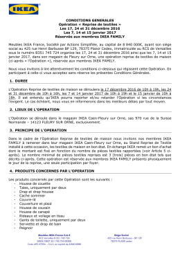CONDITIONS GENERALES Opération « Reprise de textiles