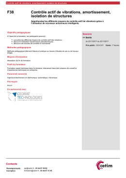 Contr&ocirc;le actif de vibrations, amortissement, isolation de