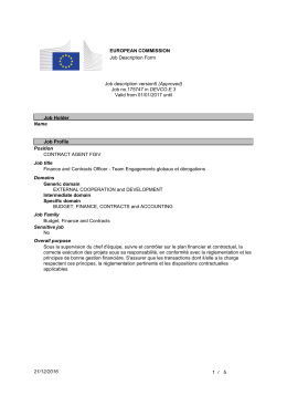 21/12/2016 1 / 5 EUROPEAN COMMISSION Job Description Form