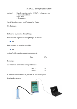 TP EXAO Statique des Fluides