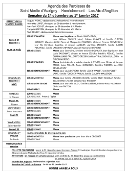 24 decembre 2016 au 1er janvier 2017