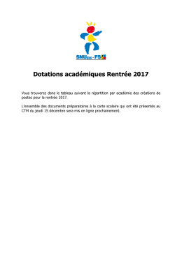 Dotations académiques Rentrée 2017 - SNUipp