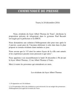 communiqu&eacute; de presse
