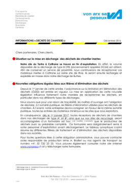 Informations aux clients et destinations