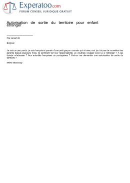 Autorisation de sortie du territoire pour enfant &eacute;tranger