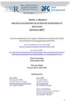 Texte de l`appel à projets