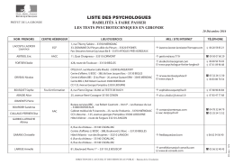 LISTE CENTRES PSYCHOTECHNIQUES