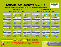 Collecte des déchets Formule A - Communauté de communes du