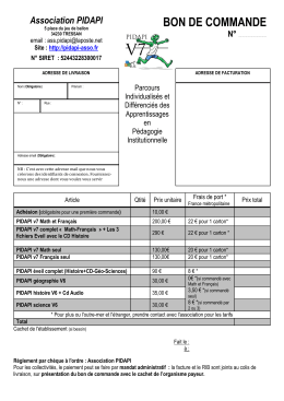 bon de commande - pidapi