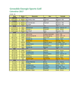 Calendrier - AS Grenoble Energie Sports