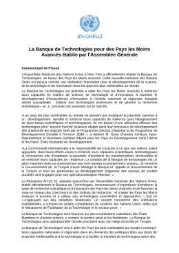La Banque de Technologies pour des Pays les Moins - UN