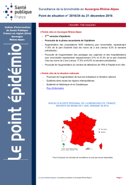 Point épidémiologique au 21 décembre 2016. - InVS