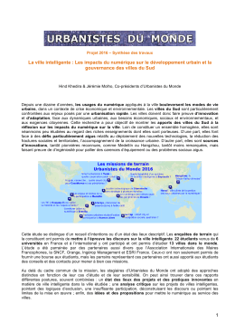 La ville intelligente et les impacts du numérique sur le