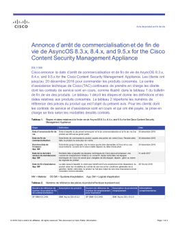 Annonce d`arr&ecirc;t de commercialisation et de fin de vie de