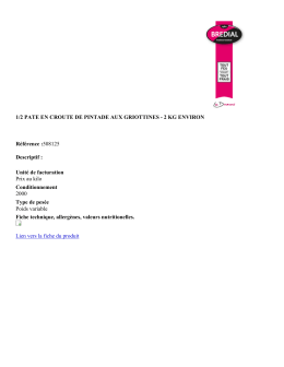 1/2 PATE EN CROUTE DE PINTADE AUX GRIOTTINES