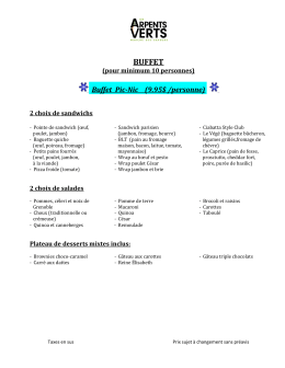 Buffet Chaud et froid pour 10 personnes et plus