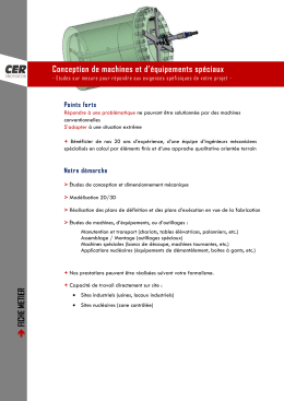 Conception de machines spéciales