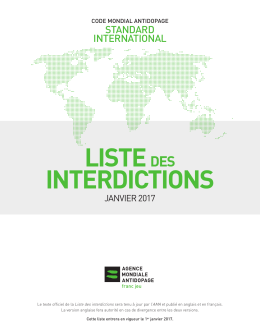 Liste des interdictions 2017