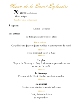 Menu de la Saint-Sylvestre