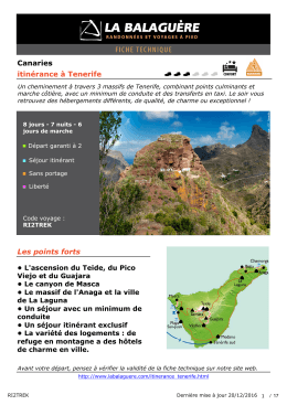 Canaries itinérance à Tenerife Les points forts